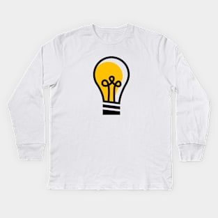 Simplistic Light Bulb - Colored Kids Long Sleeve T-Shirt